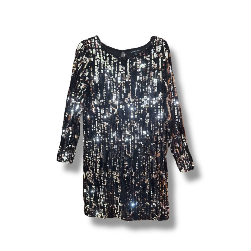 Tribal Femme Black Velvet Spangle Dress Nwt